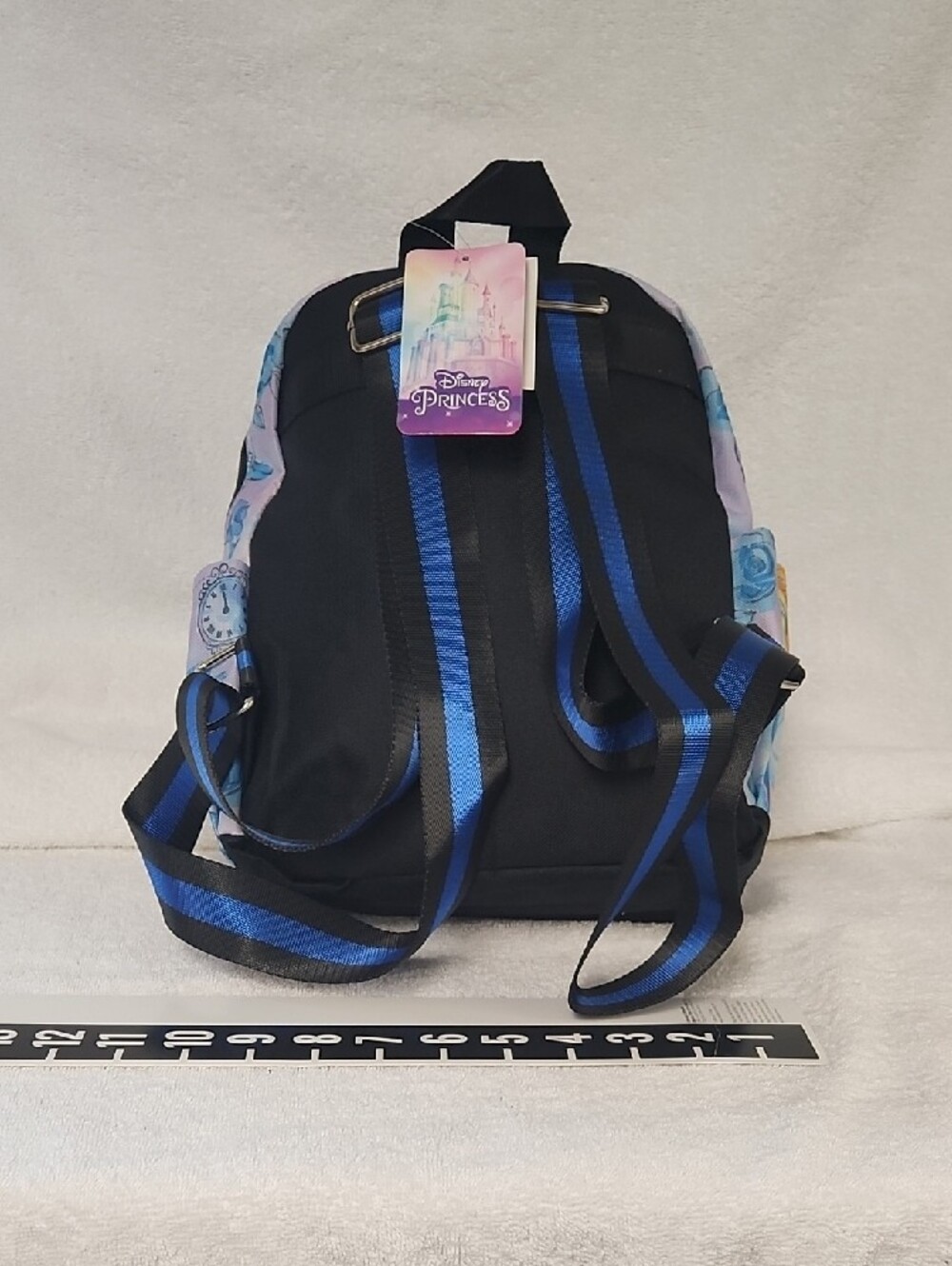 Disney Girls Purple Blue Cinderella Print Kids Backpack - Picture 2 of 6